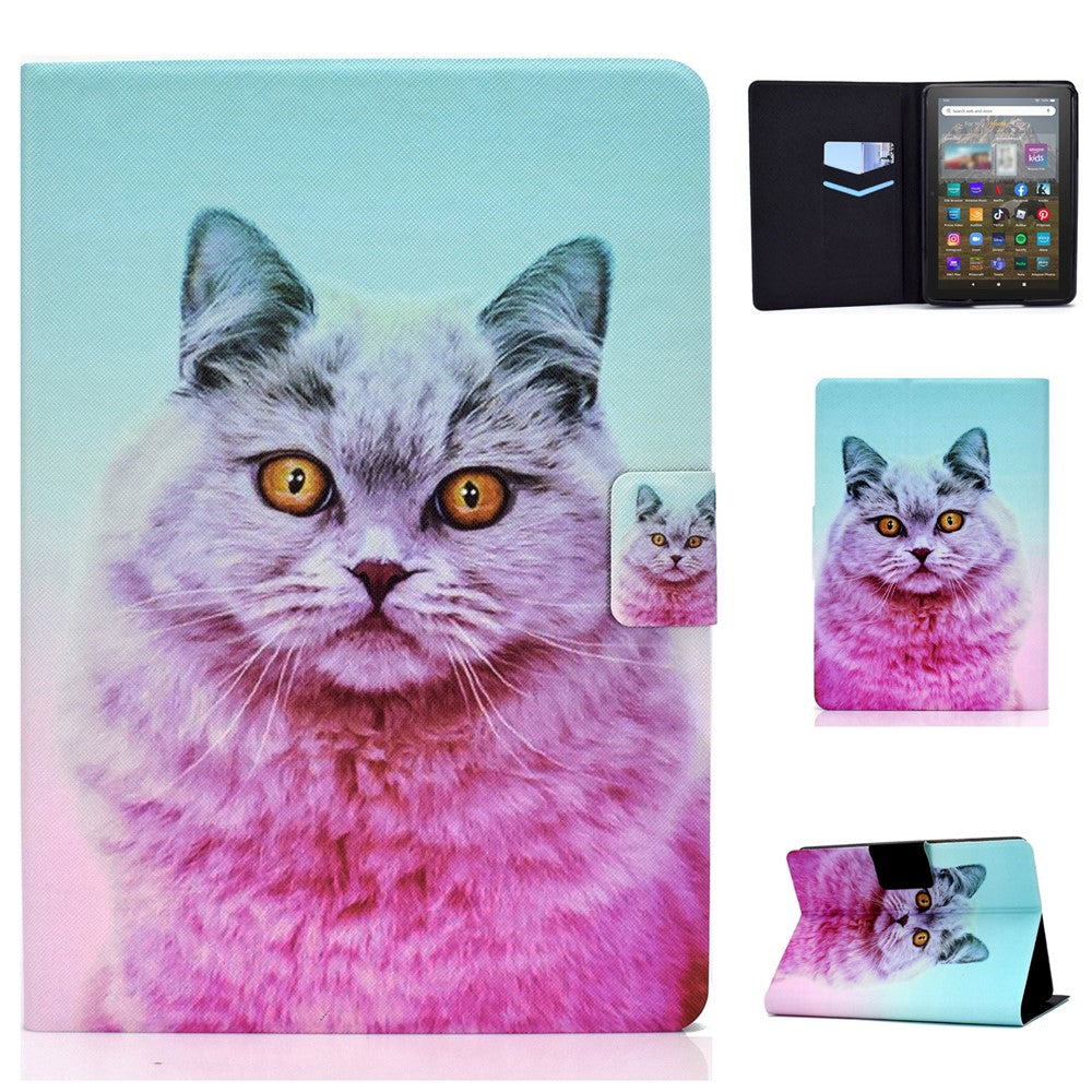 For Amazon Kindle Youth Edition 2022 Pattern Printing Flip Tablet Case PU Leather Card Holder Stand Magnetic Cover