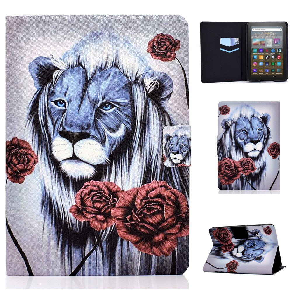 For Amazon Kindle Youth Edition 2022 Pattern Printing Flip Tablet Case PU Leather Card Holder Stand Magnetic Cover