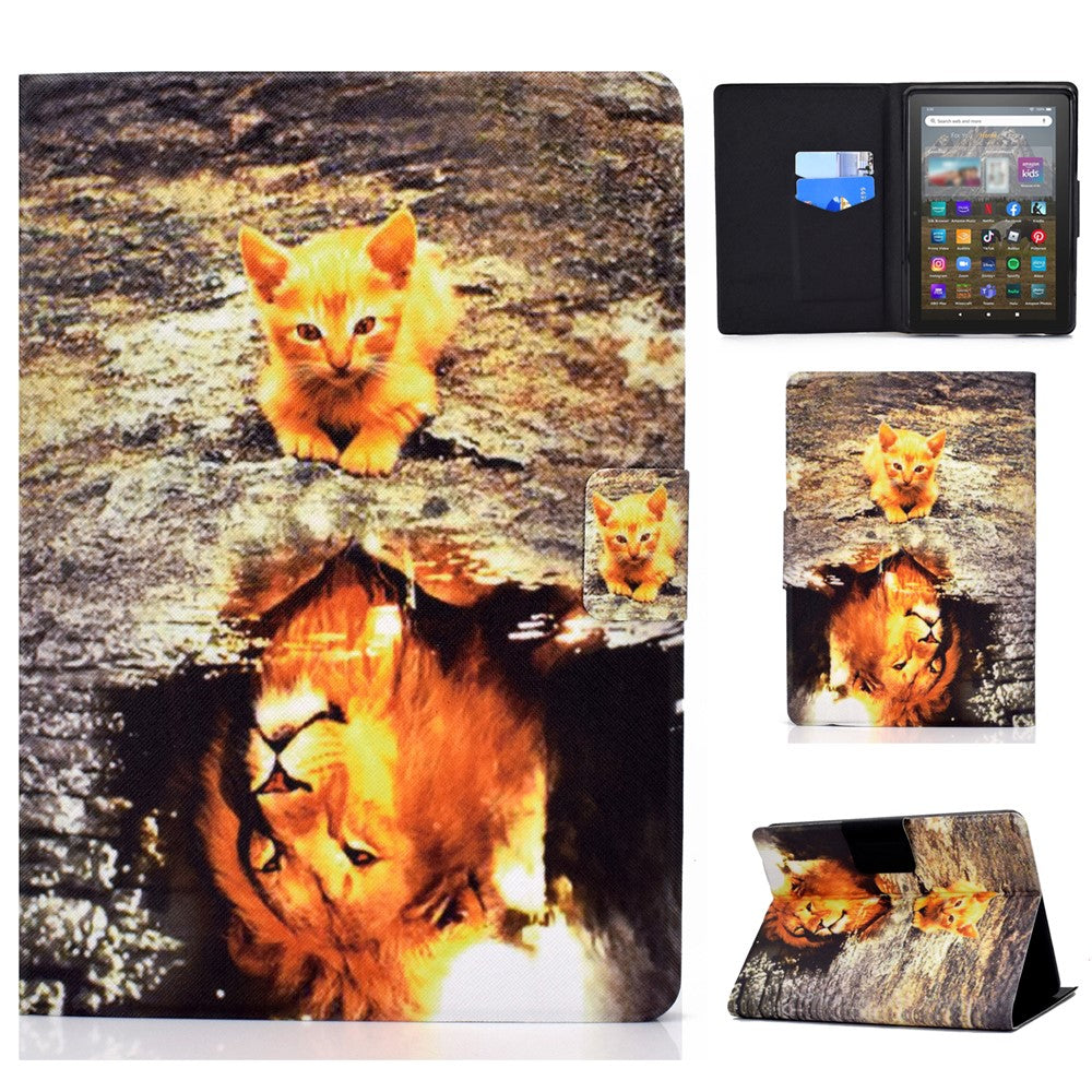 For Amazon Kindle Youth Edition 2022 Pattern Printing Flip Tablet Case PU Leather Card Holder Stand Magnetic Cover