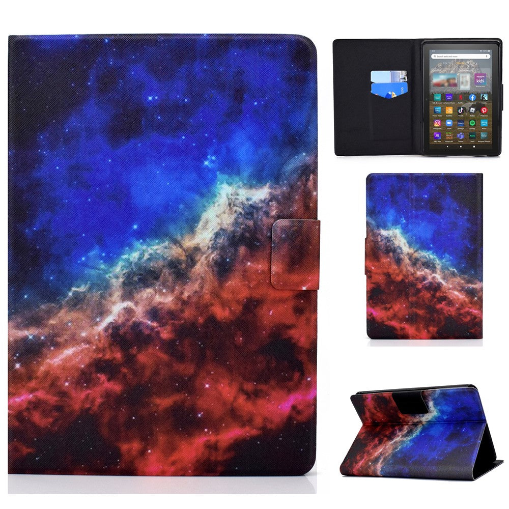 For Amazon Kindle Youth Edition 2022 Pattern Printing Flip Tablet Case PU Leather Card Holder Stand Magnetic Cover