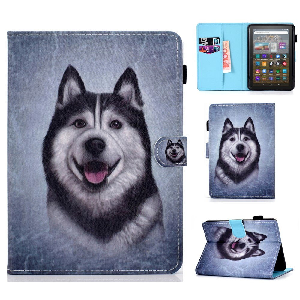 For Amazon Kindle Youth Edition 2022 Cover Stitching Line PU Leather Tablet Full Protection Case with Card Slots