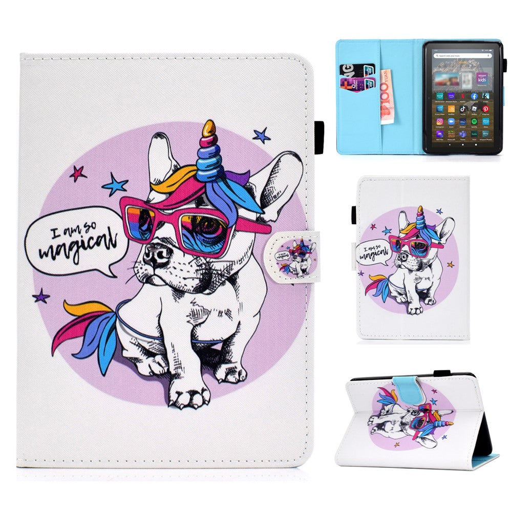 For Amazon Kindle Youth Edition 2022 Cover Stitching Line PU Leather Tablet Full Protection Case with Card Slots