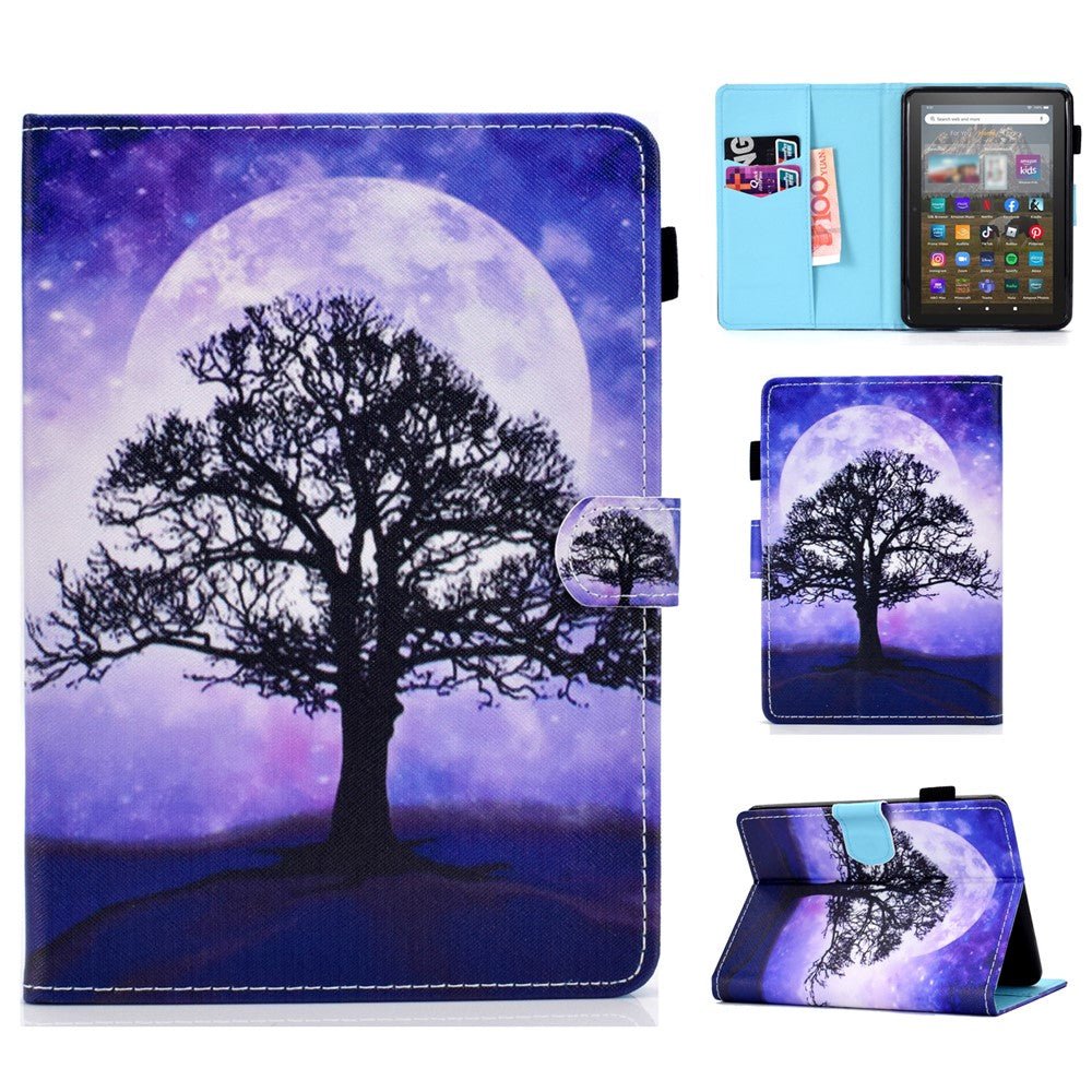 For Amazon Kindle Youth Edition 2022 Cover Stitching Line PU Leather Tablet Full Protection Case with Card Slots