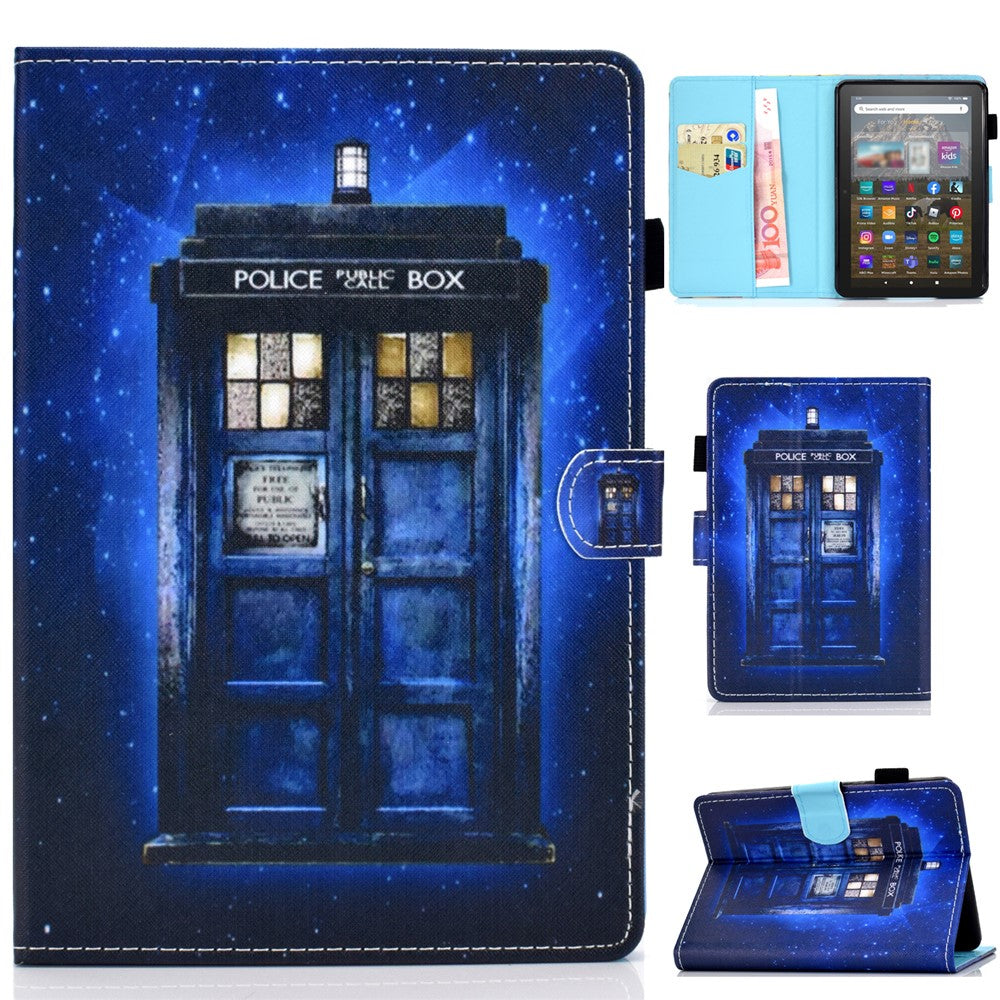For Amazon Kindle Youth Edition 2022 Cover Stitching Line PU Leather Tablet Full Protection Case with Card Slots
