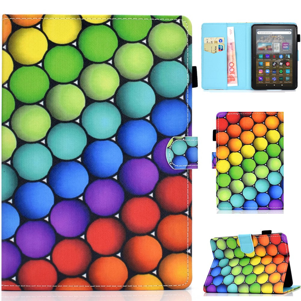 For Amazon Kindle Youth Edition 2022 Cover Stitching Line PU Leather Tablet Full Protection Case with Card Slots