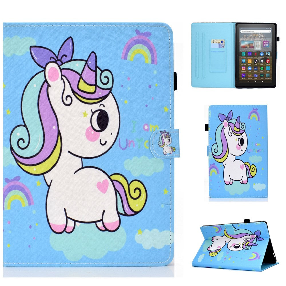 For Amazon Kindle Youth Edition 2022 Cover Stitching Line PU Leather Tablet Full Protection Case with Card Slots