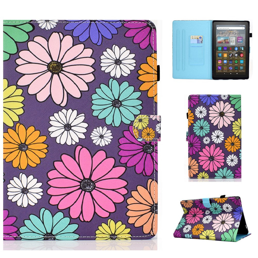 For Amazon Kindle Youth Edition 2022 Cover Stitching Line PU Leather Tablet Full Protection Case with Card Slots