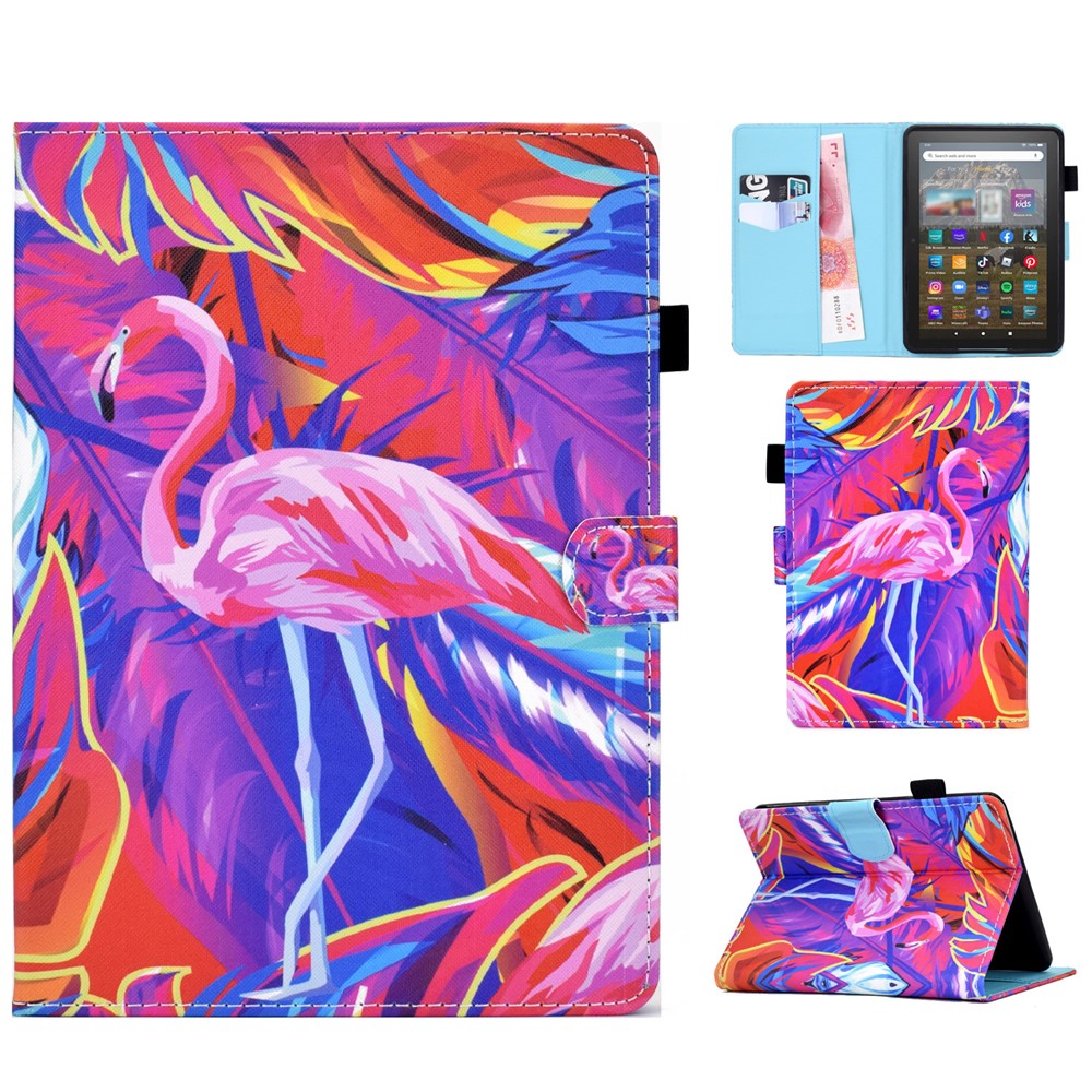 For Amazon Kindle Youth Edition 2022 Cover Stitching Line PU Leather Tablet Full Protection Case with Card Slots