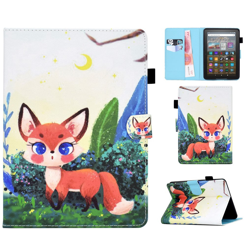 For Amazon Kindle Youth Edition 2022 Cover Stitching Line PU Leather Tablet Full Protection Case with Card Slots