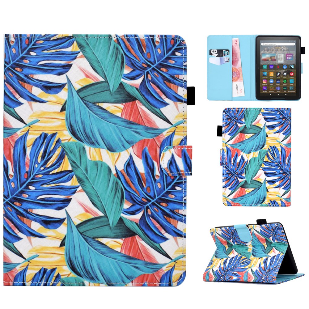 For Amazon Kindle Youth Edition 2022 Cover Stitching Line PU Leather Tablet Full Protection Case with Card Slots