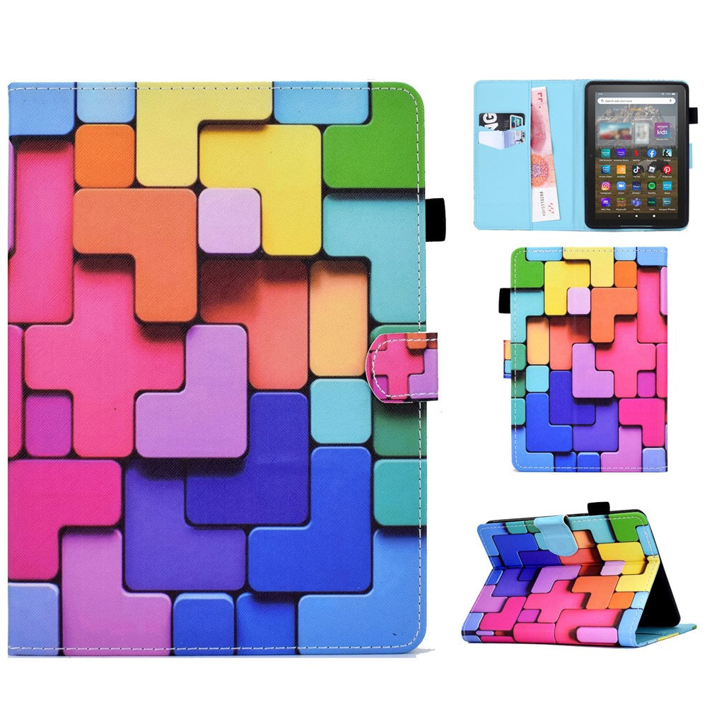 For Amazon Kindle Youth Edition 2022 Cover Stitching Line PU Leather Tablet Full Protection Case with Card Slots