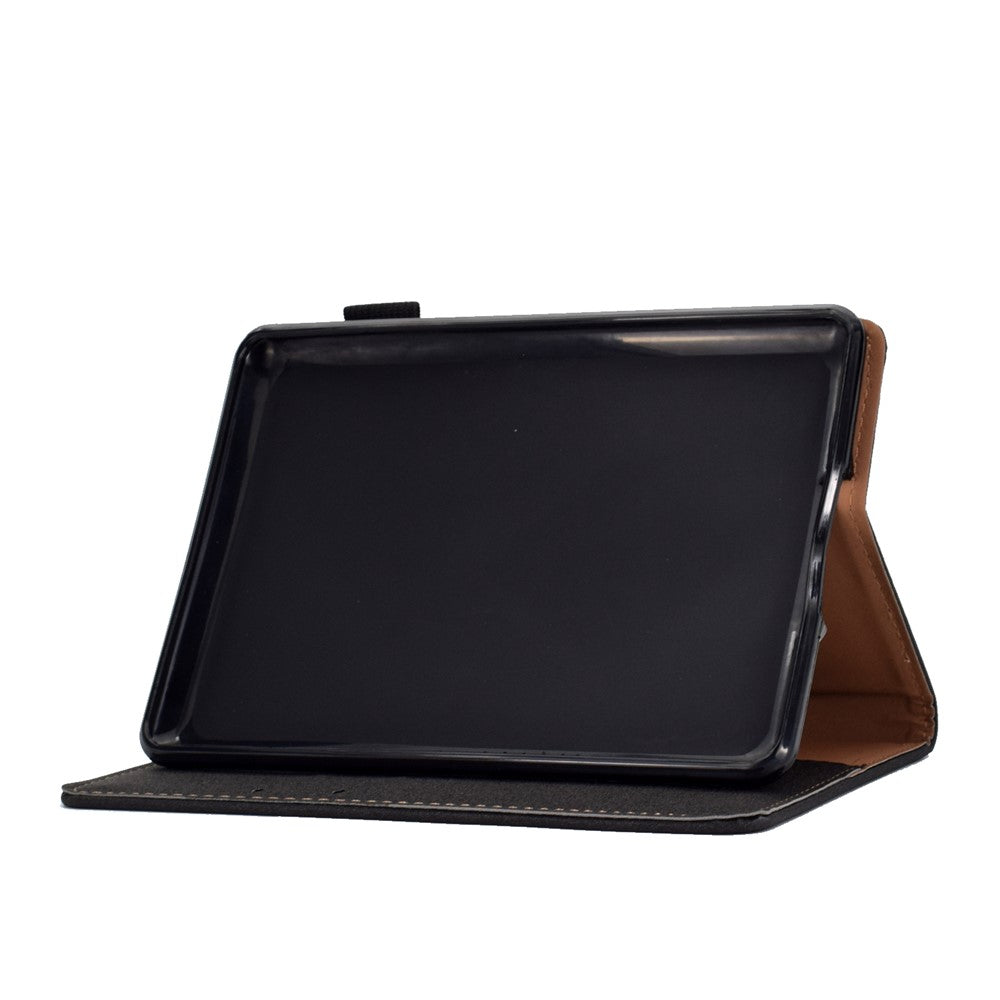 For Amazon Kindle Youth Edition 2022 PU Leather Stitching Line Tablet Case Card Slot Stand Folio Cover with Pencil Holder
