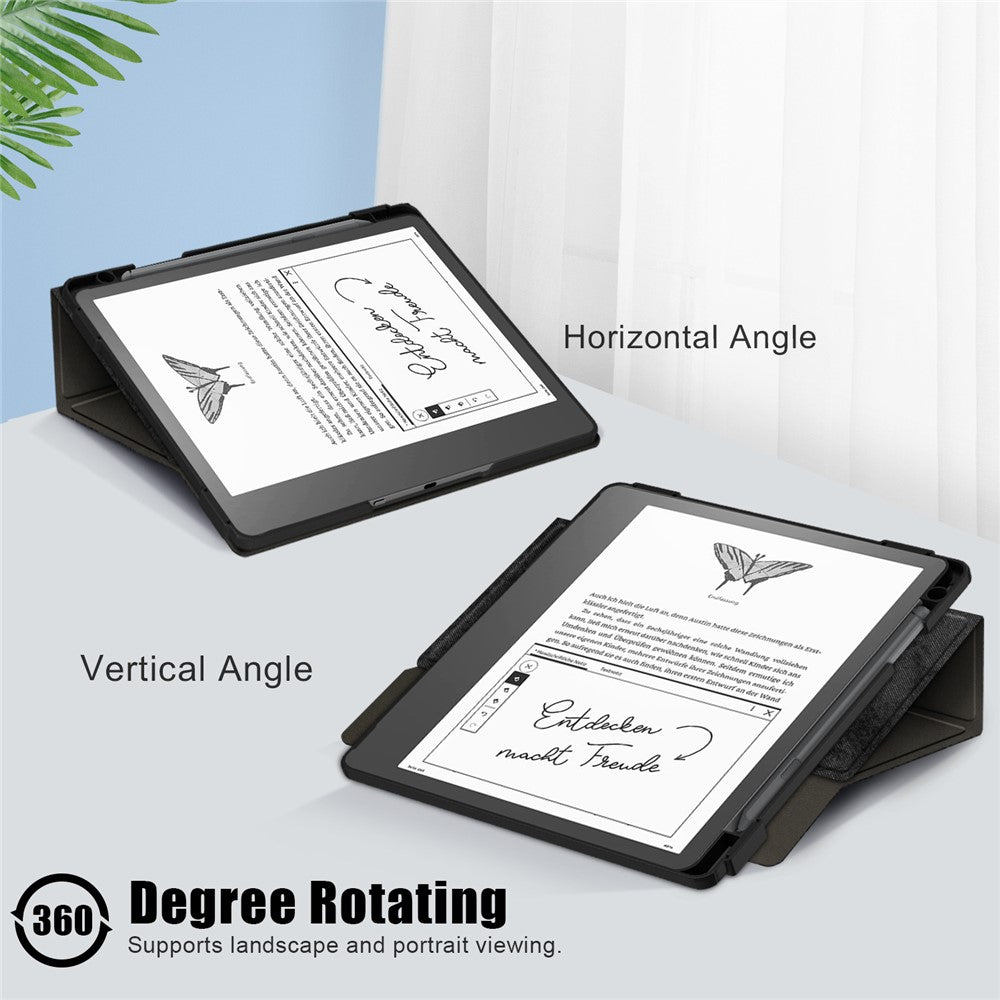 For Amazon Kindle Scribe (2024) / (2022) / Kindle Scribe Solid Color Tablet Case Textured Surface Anti-Scratch Magnetic Absorption Tablet Cover with 360-degree Rotary Kickstand