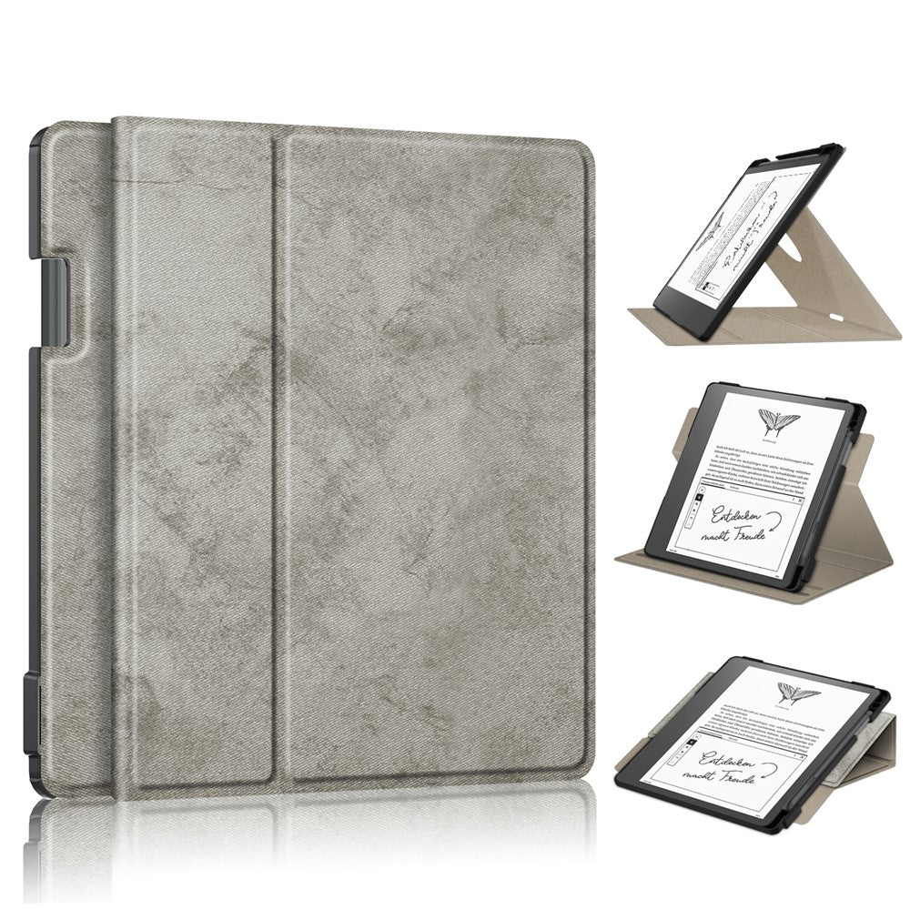 For Amazon Kindle Scribe (2024) / (2022) / Kindle Scribe Solid Color Tablet Case Textured Surface Anti-Scratch Magnetic Absorption Tablet Cover with 360-degree Rotary Kickstand