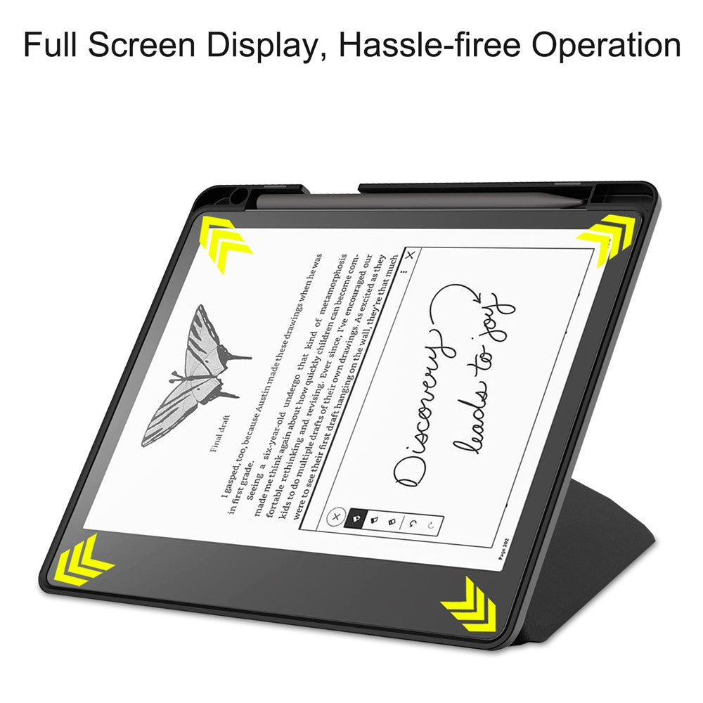 For Amazon Kindle Scribe Origami Stand PU Leather+TPU E-book Reader Case Shockproof E-Reader Cover with Auto Wake / Sleep