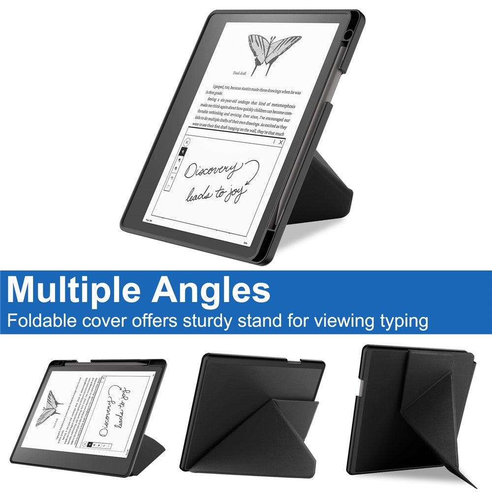 For Amazon Kindle Scribe Origami Stand PU Leather+TPU E-book Reader Case Shockproof E-Reader Cover with Auto Wake / Sleep