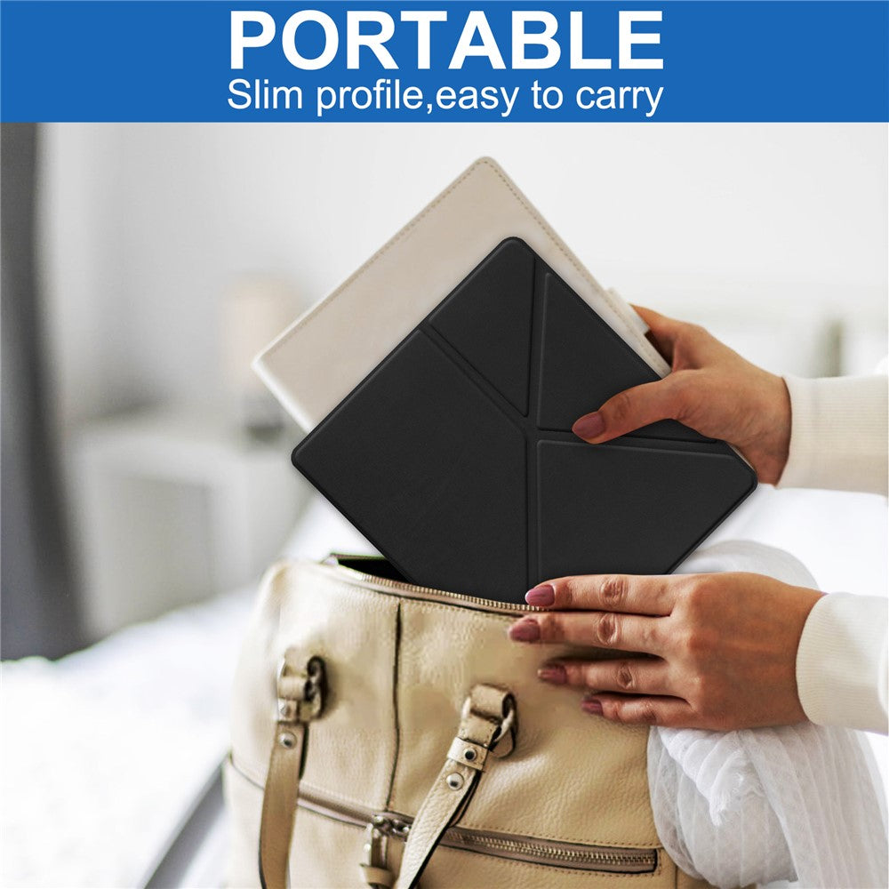 For Amazon Kindle Scribe Origami Stand PU Leather+TPU E-book Reader Case Shockproof E-Reader Cover with Auto Wake / Sleep