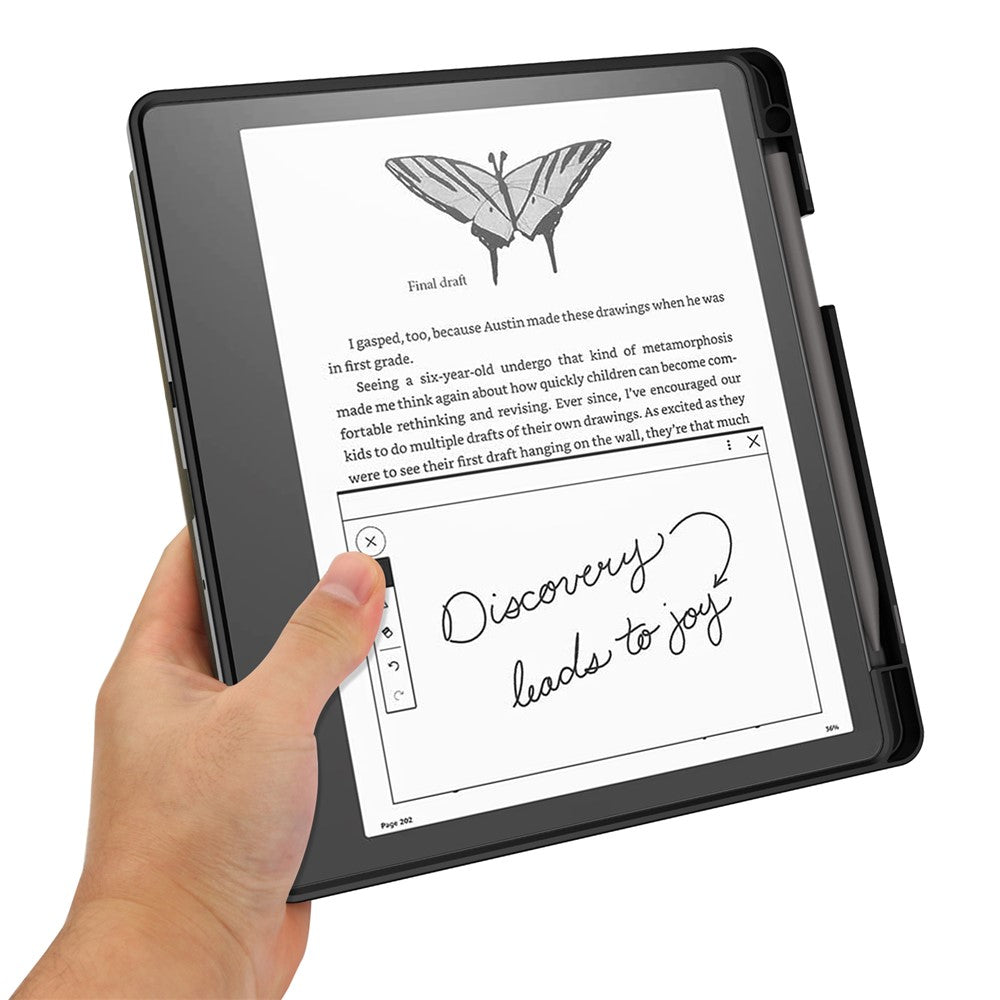 For Amazon Kindle Scribe Origami Stand PU Leather+TPU E-book Reader Case Shockproof E-Reader Cover with Auto Wake / Sleep