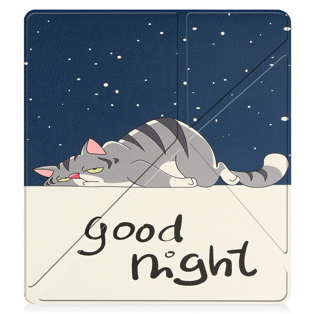 For Amazon Kindle Scribe Pattern Printing Design Leather E-Reader Case Origami Stand Cover E-book Reader Shell with Auto Wake / Sleep