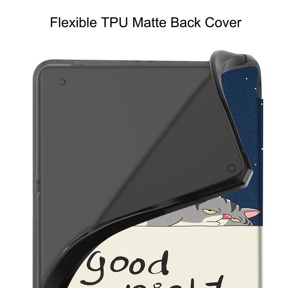 For Amazon Kindle Scribe Pattern Printing Design Leather E-Reader Case Origami Stand Cover E-book Reader Shell with Auto Wake / Sleep