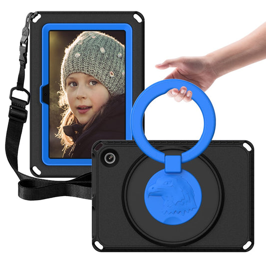 For Amazon Fire 7 (2022) Protective EVA Case with Shoulder Strap, Waterproof Screen Film