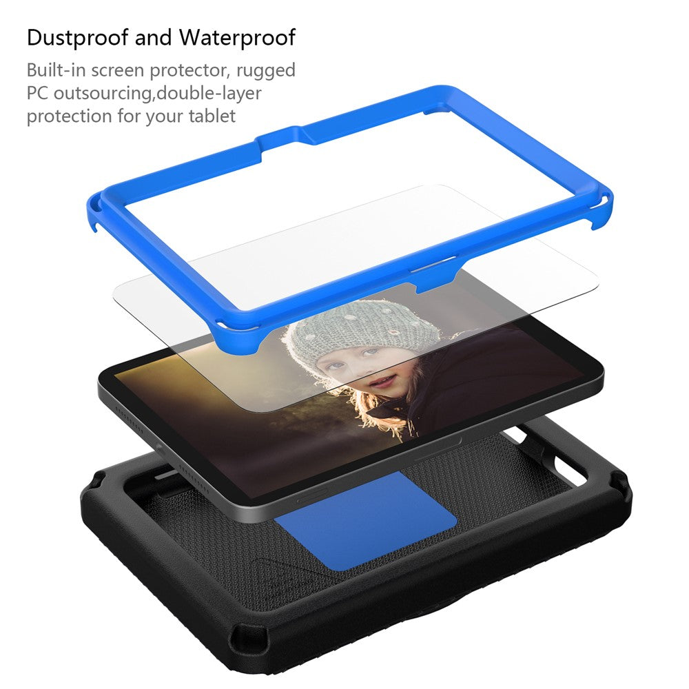 For Amazon Fire 7 (2022) Protective EVA Case with Shoulder Strap, Waterproof Screen Film