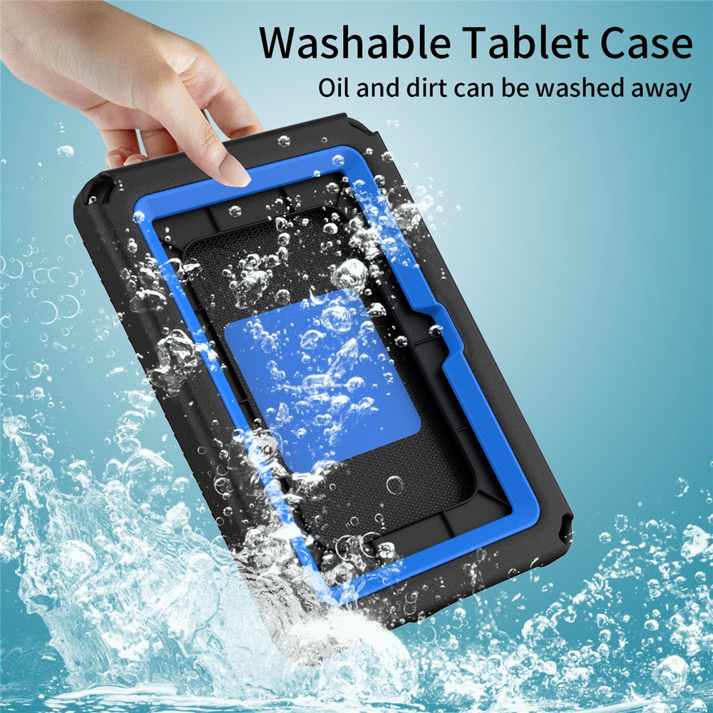 For Amazon Fire 7 (2022) Protective EVA Case with Shoulder Strap, Waterproof Screen Film