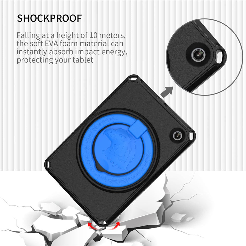 For Amazon Fire 7 (2022) Protective EVA Case with Shoulder Strap, Waterproof Screen Film
