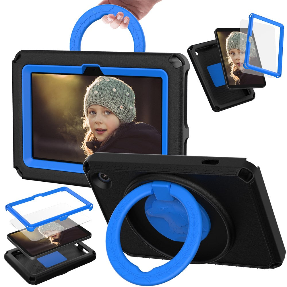 For Amazon Fire 7 (2022) Protective EVA Case with Shoulder Strap, Waterproof Screen Film