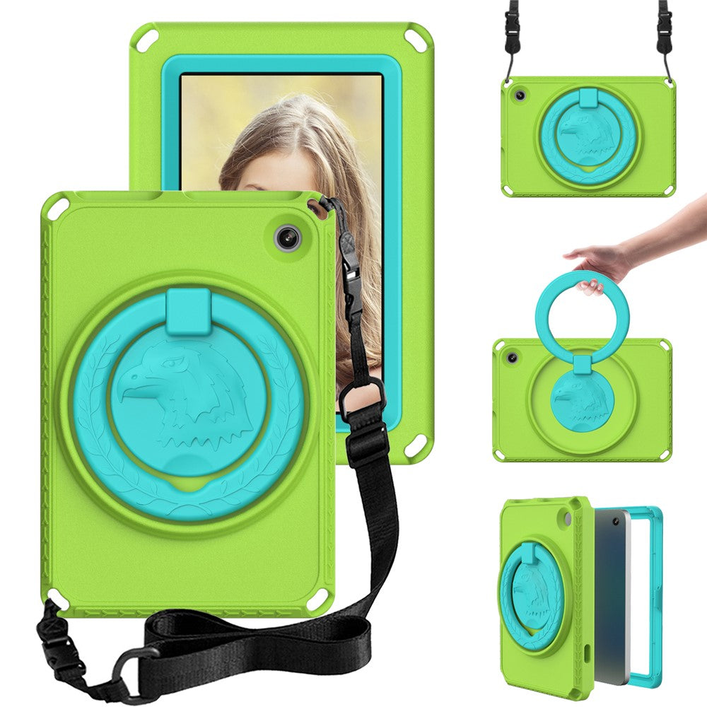 For Amazon Fire 7 (2022) Protective EVA Case with Shoulder Strap, Waterproof Screen Film