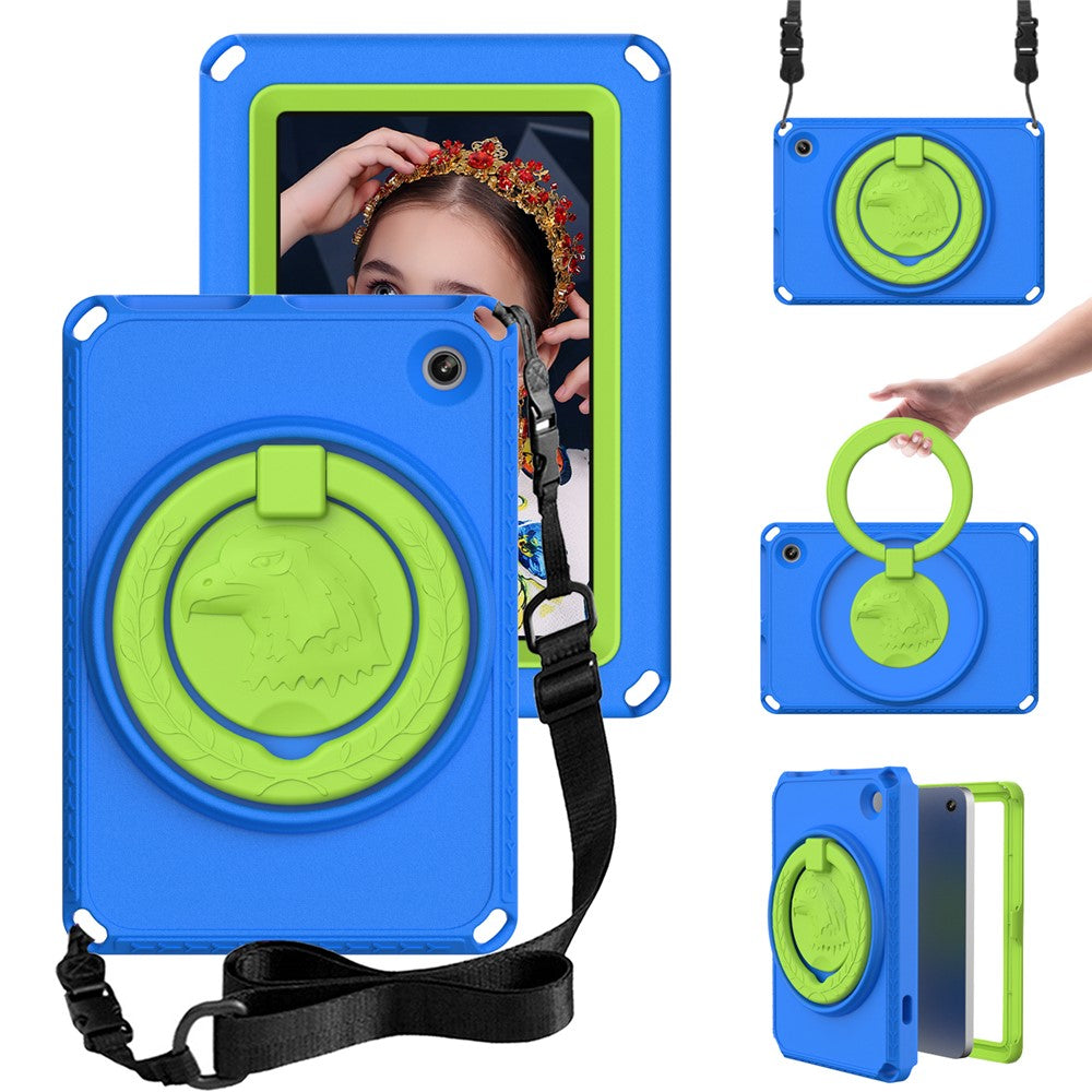 For Amazon Fire 7 (2022) Protective EVA Case with Shoulder Strap, Waterproof Screen Film
