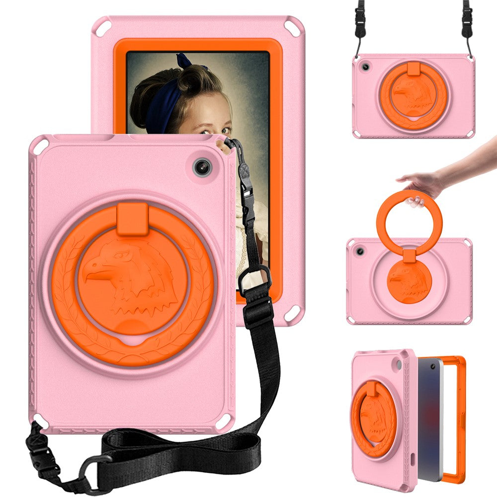 For Amazon Fire 7 (2022) Protective EVA Case with Shoulder Strap, Waterproof Screen Film