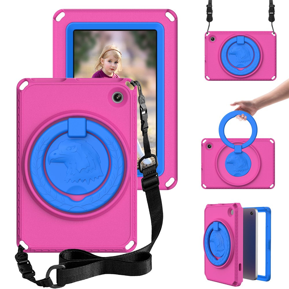 For Amazon Fire 7 (2022) Protective EVA Case with Shoulder Strap, Waterproof Screen Film
