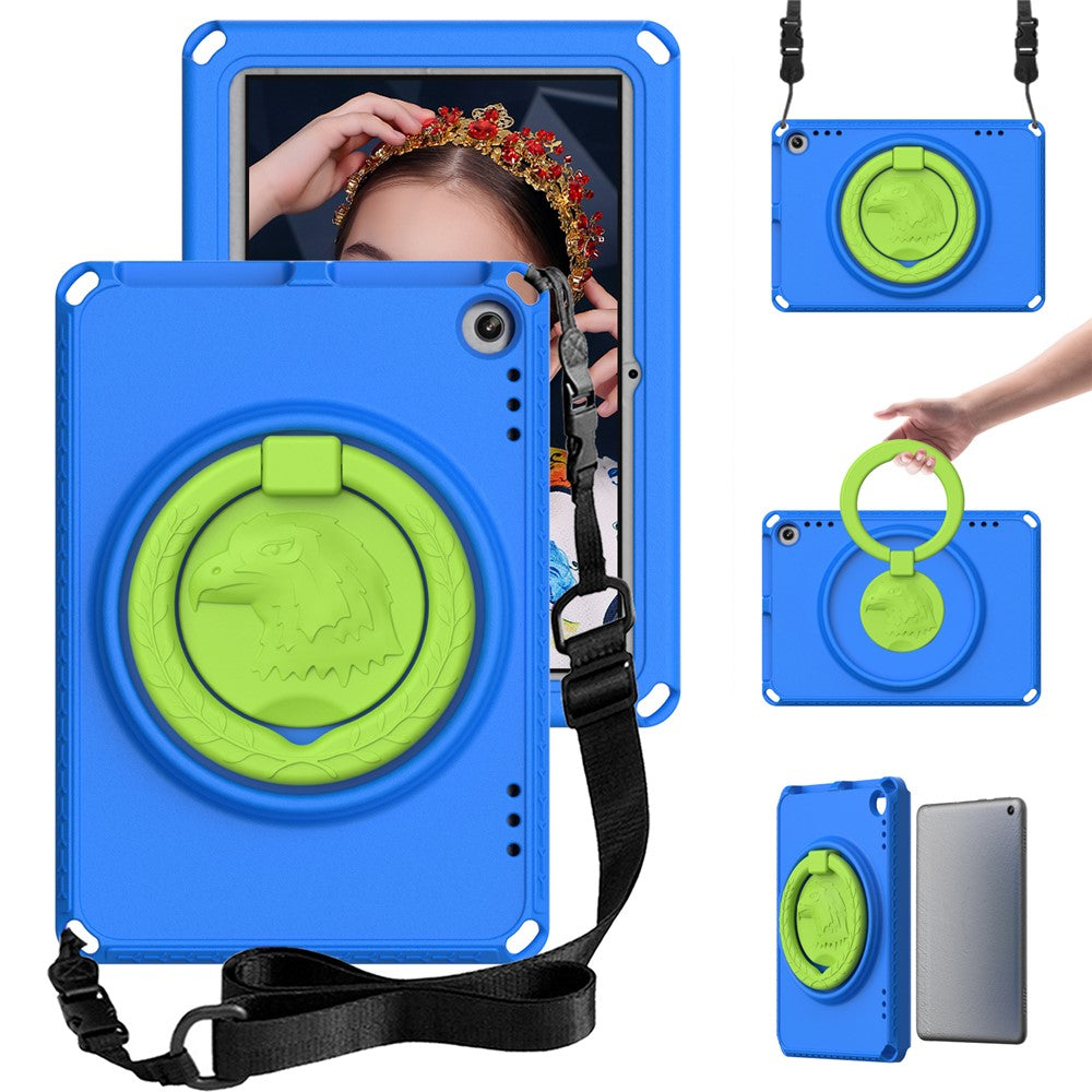 For Amazon Fire HD 8 (2022) / (2020) Shockproof EVA Case with Shoulder Strap, Waterproof Screen Protector