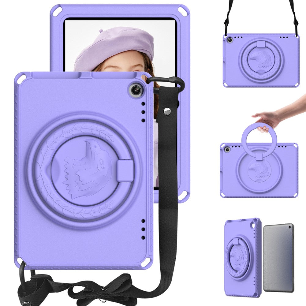 For Amazon Fire HD 8 (2022) / (2020) Shockproof EVA Case with Shoulder Strap, Waterproof Screen Protector