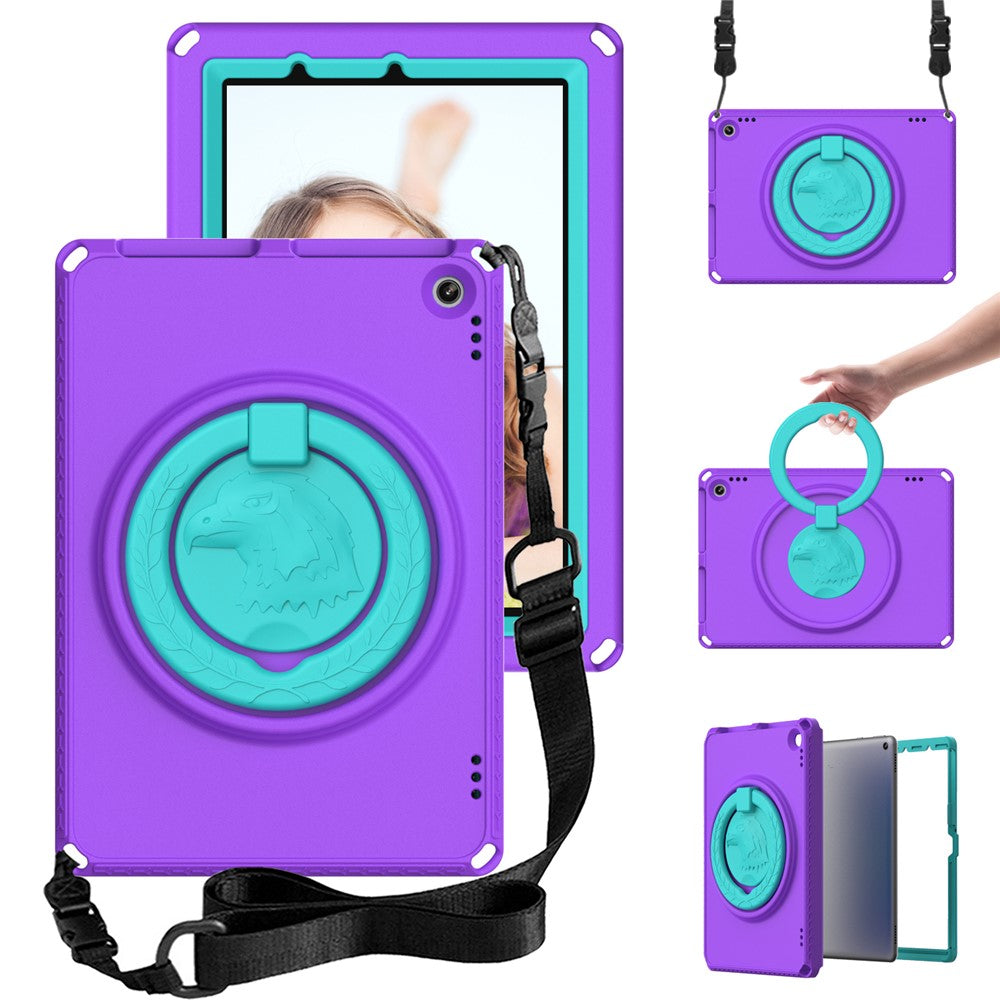 Hard EVA Case for Amazon Fire HD 10 (2021) Protective Cover with Shoulder Strap, Screen Film