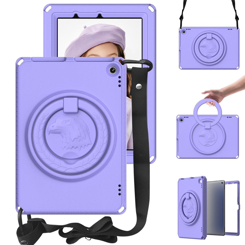 Hard EVA Case for Amazon Fire HD 10 (2021) Protective Cover with Shoulder Strap, Screen Film