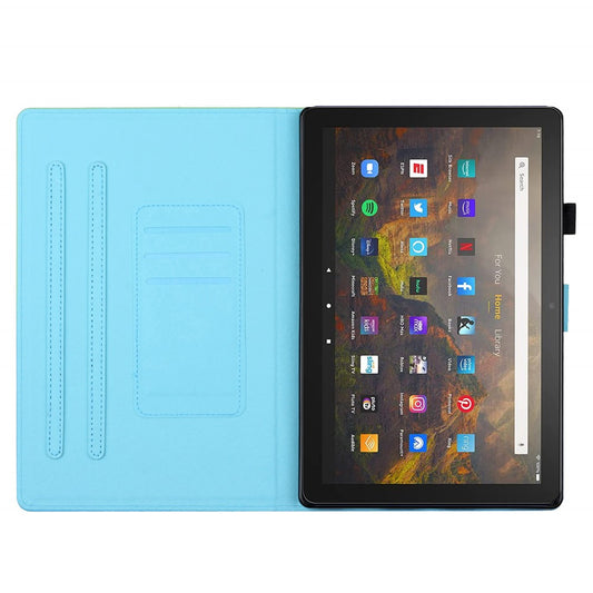 For Amazon Fire HD 10 (2021) / HD 10 Plus (2021) Protective Case Tablet PU Leather Cover with Card Holder