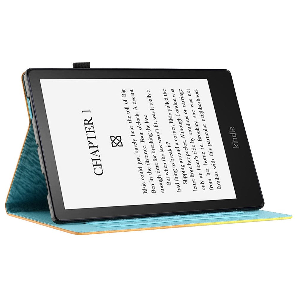 For Amazon Kindle 11th Gen (2022) Stitching Lines Gradient PU Leather Stand Cover Card Holder Tablet Case