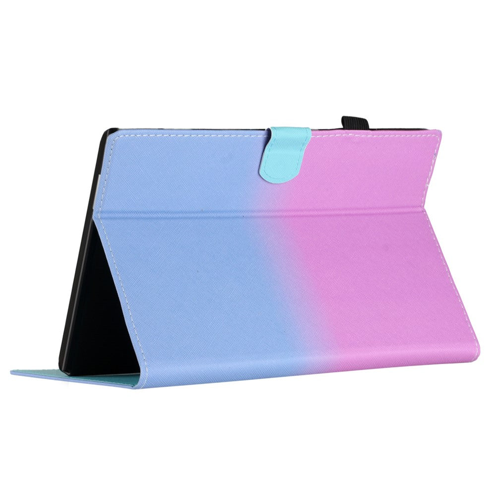 For Amazon Kindle 11th Gen (2022) Stitching Lines Gradient PU Leather Stand Cover Card Holder Tablet Case