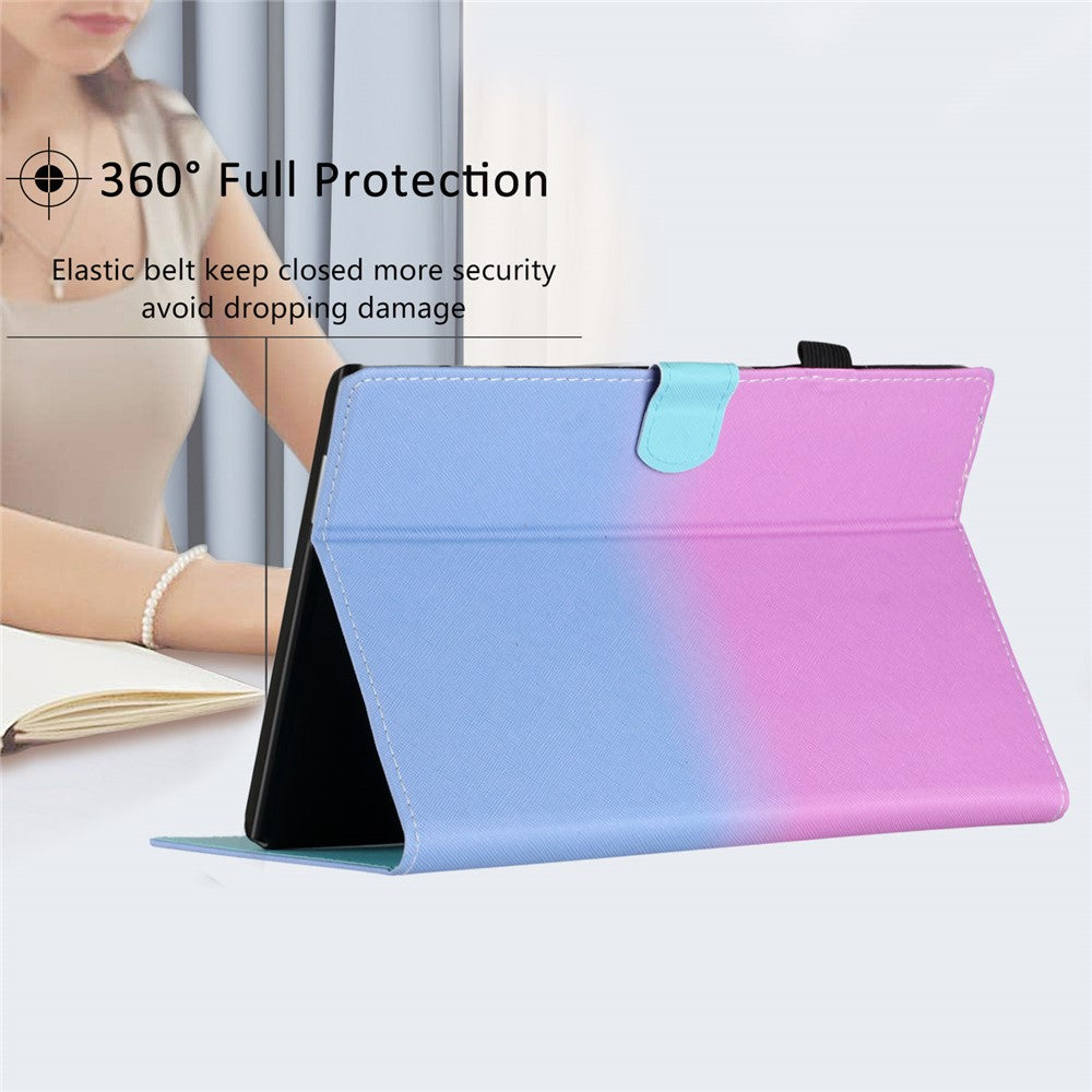 For Amazon Kindle 11th Gen (2022) Stitching Lines Gradient PU Leather Stand Cover Card Holder Tablet Case