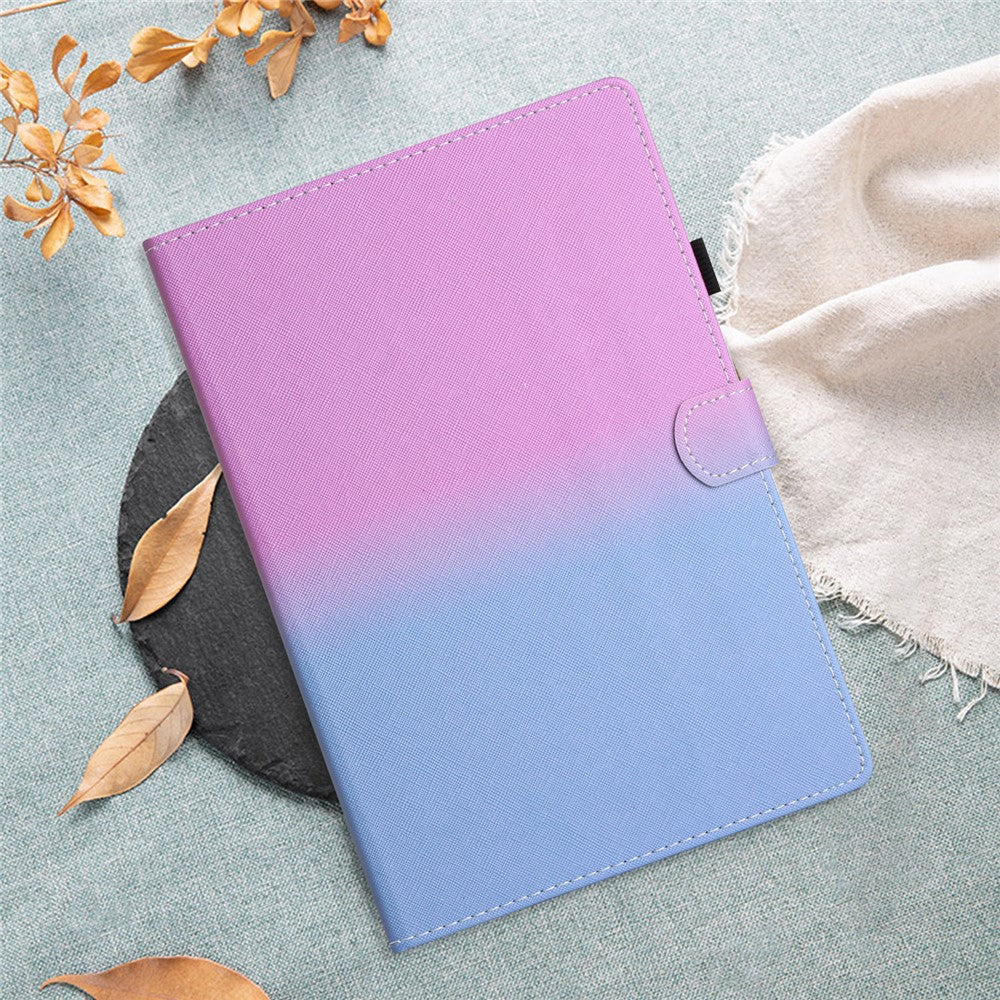 For Amazon Kindle 11th Gen (2022) Stitching Lines Gradient PU Leather Stand Cover Card Holder Tablet Case