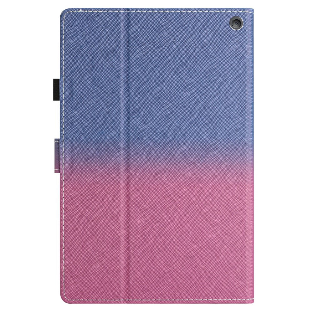For Amazon Fire HD 8 (2022) / Fire HD 8 Plus (2022) / Fire HD 8 (2020) Stitching Lines Gradient Leather Tablet Stand Case