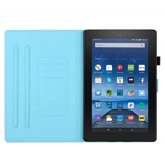 For Amazon Fire HD 8 (2022) / Fire HD 8 Plus (2022) / Fire HD 8 (2020) Stitching Lines Gradient Leather Tablet Stand Case