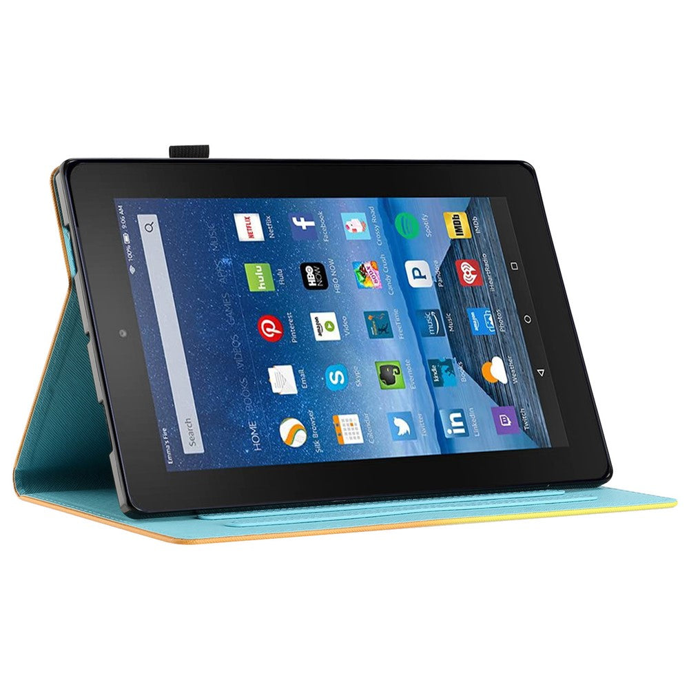 For Amazon Fire HD 8 (2022) / Fire HD 8 Plus (2022) / Fire HD 8 (2020) Stitching Lines Gradient Leather Tablet Stand Case