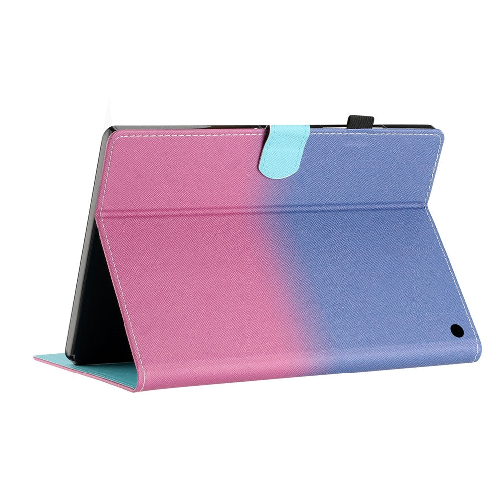 For Amazon Fire HD 8 (2022) / Fire HD 8 Plus (2022) / Fire HD 8 (2020) Stitching Lines Gradient Leather Tablet Stand Case