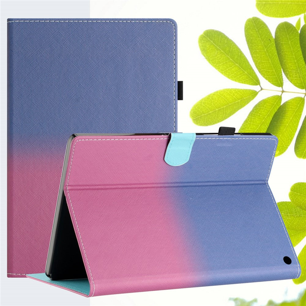 For Amazon Fire HD 8 (2022) / Fire HD 8 Plus (2022) / Fire HD 8 (2020) Stitching Lines Gradient Leather Tablet Stand Case