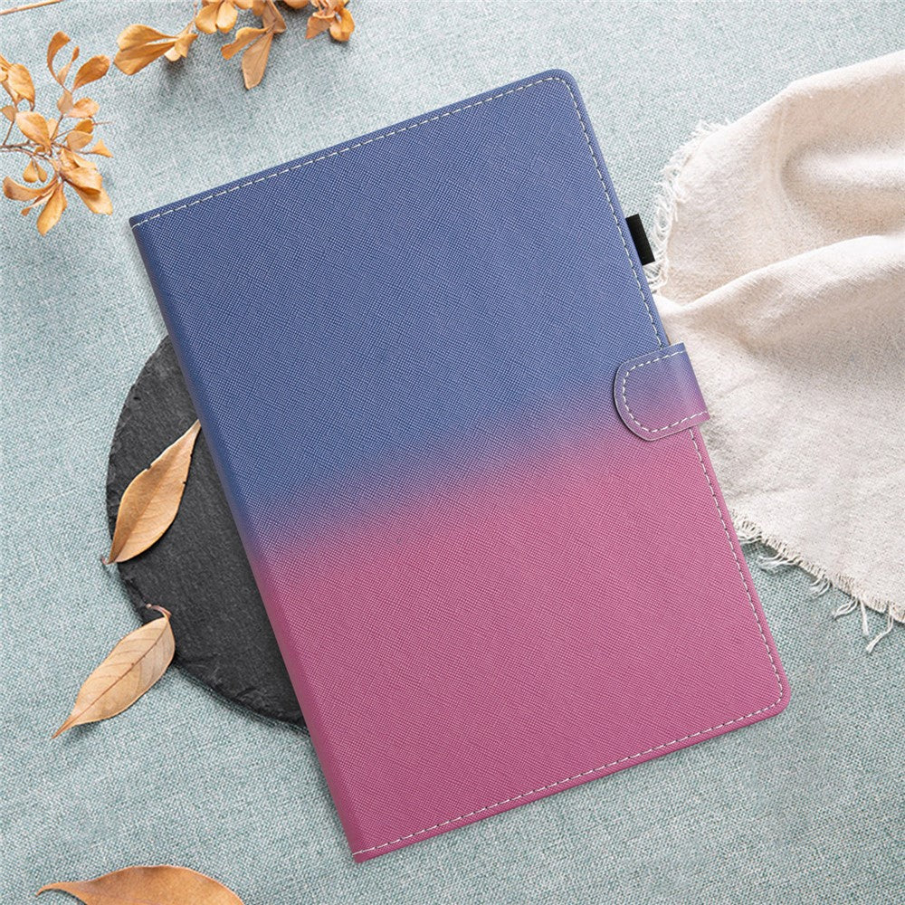 For Amazon Fire HD 8 (2022) / Fire HD 8 Plus (2022) / Fire HD 8 (2020) Stitching Lines Gradient Leather Tablet Stand Case