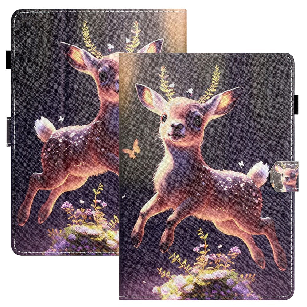 Anti-Scratch Tablet Case for Amazon Kindle Youth Edition 2022 Shockproof Cover Pattern Printing PU Leather Case