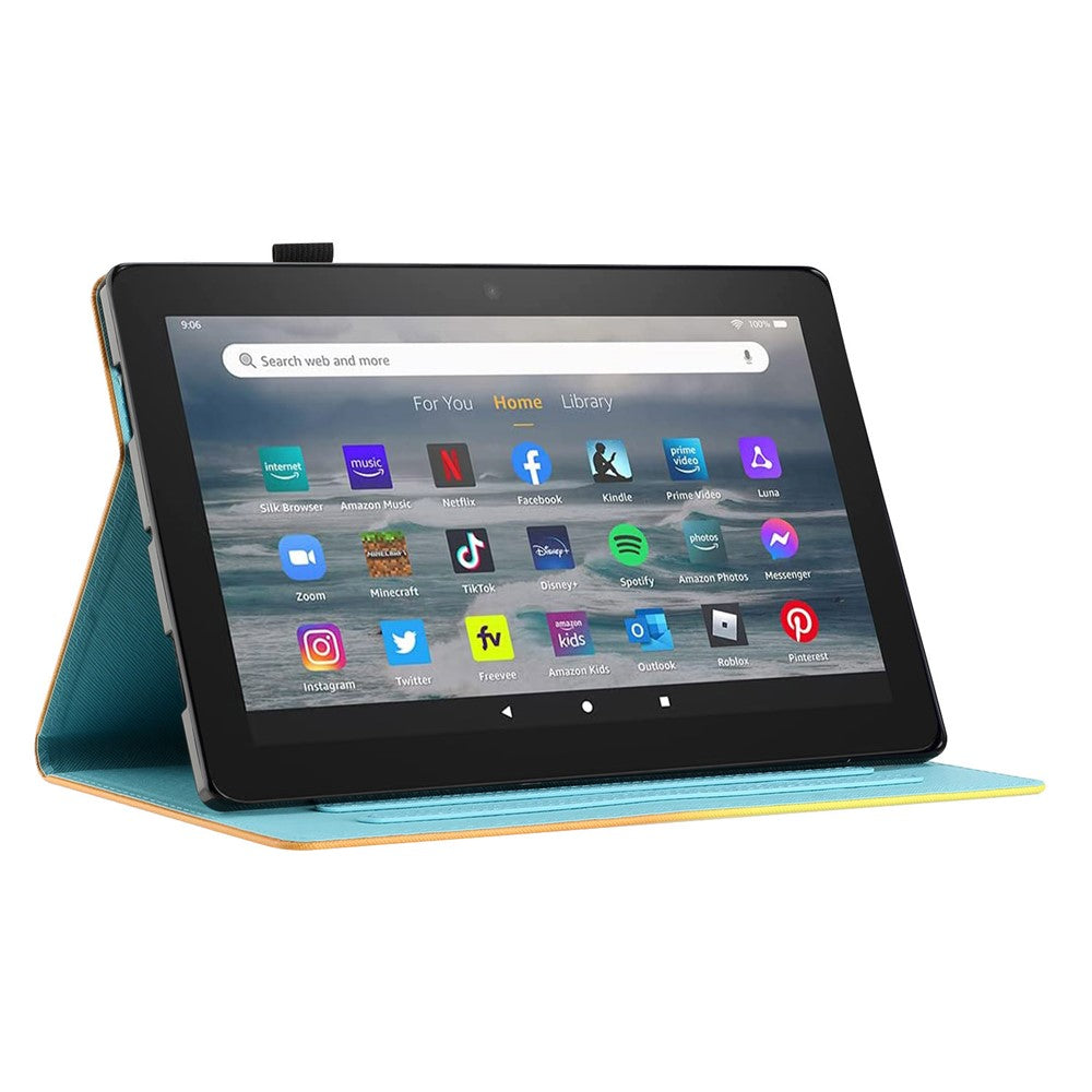 Anti-Scratch Tablet Case for Amazon Kindle Youth Edition 2022 Shockproof Cover Pattern Printing PU Leather Case